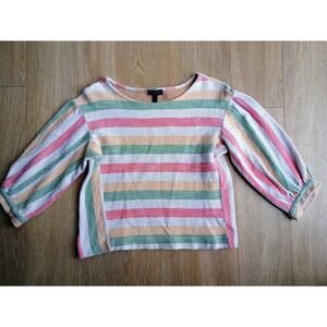 Anthropologie Current Air Abilene Striped Puff Sleeve Top xs cottage core boho